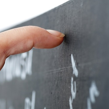 nail on chalk